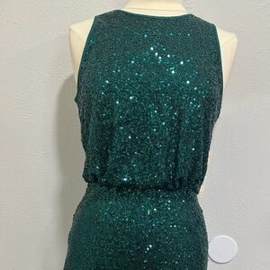 Eliza J Green Sequin Sheath Midi Dress
